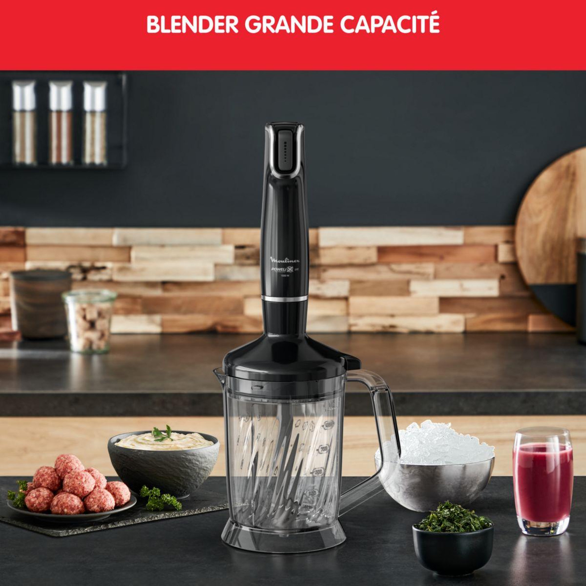 Voir la diapositive 4 : MOULINEX Mixeur infinyforce avec accessoire xl dd94l810