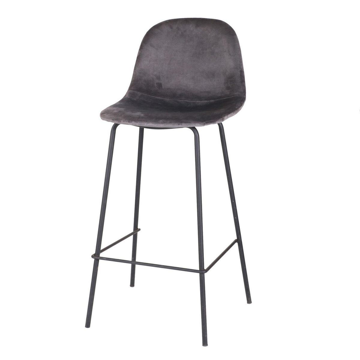 TOILINUX Lot de 4 Tabourets de bar design velours Ima