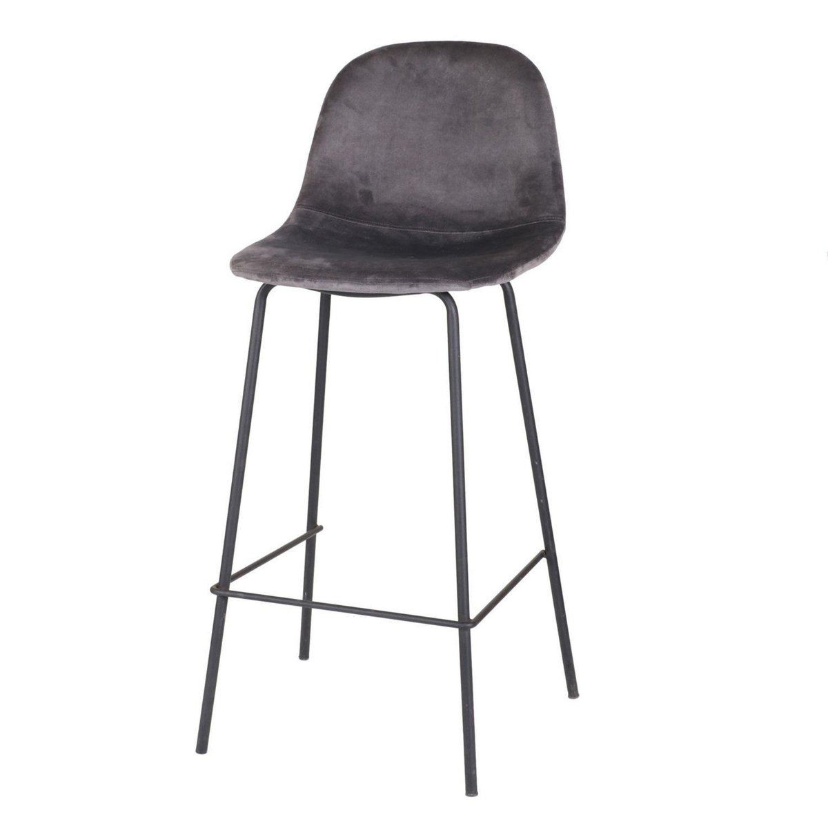 TOILINUX Lot de 4 Tabourets de bar design velours Ima