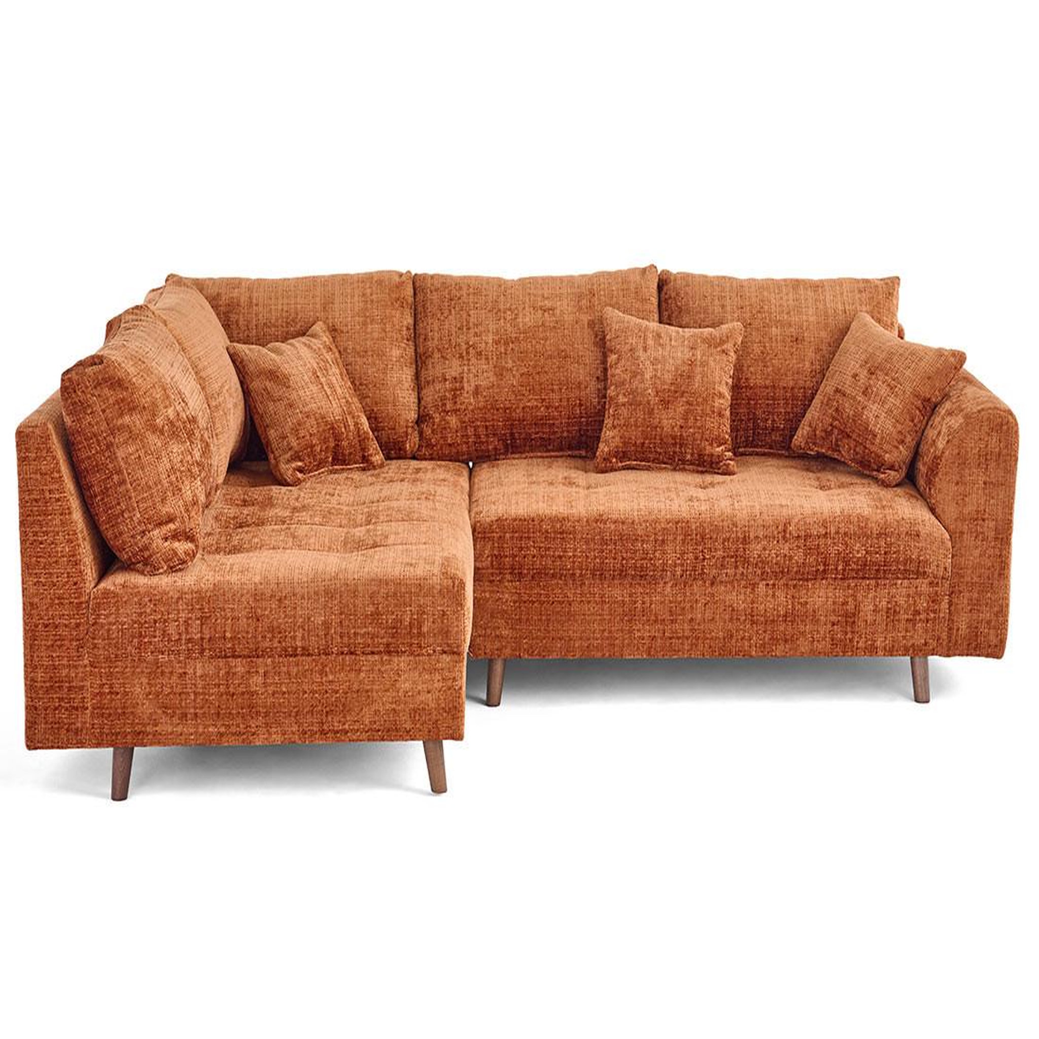 Voir la diapositive 1 : BEST MOBILIER Rune - canapé d'angle gauche 4 places en velours texturé