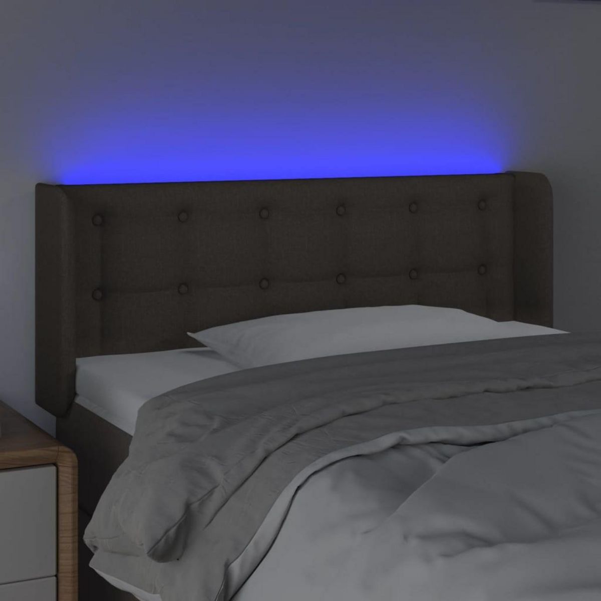 VIDAXL Tete de lit a LED Taupe 93x16x78/88 cm Tissu