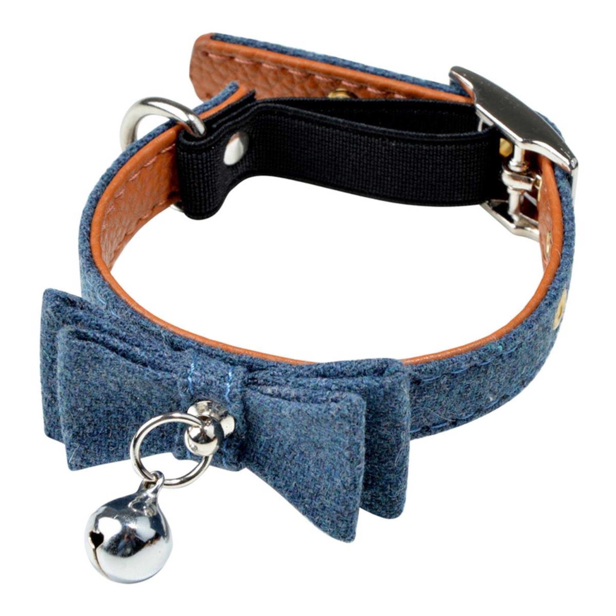 LOVE STORY Collier pour chat  anti etranglement  27cm bleu
