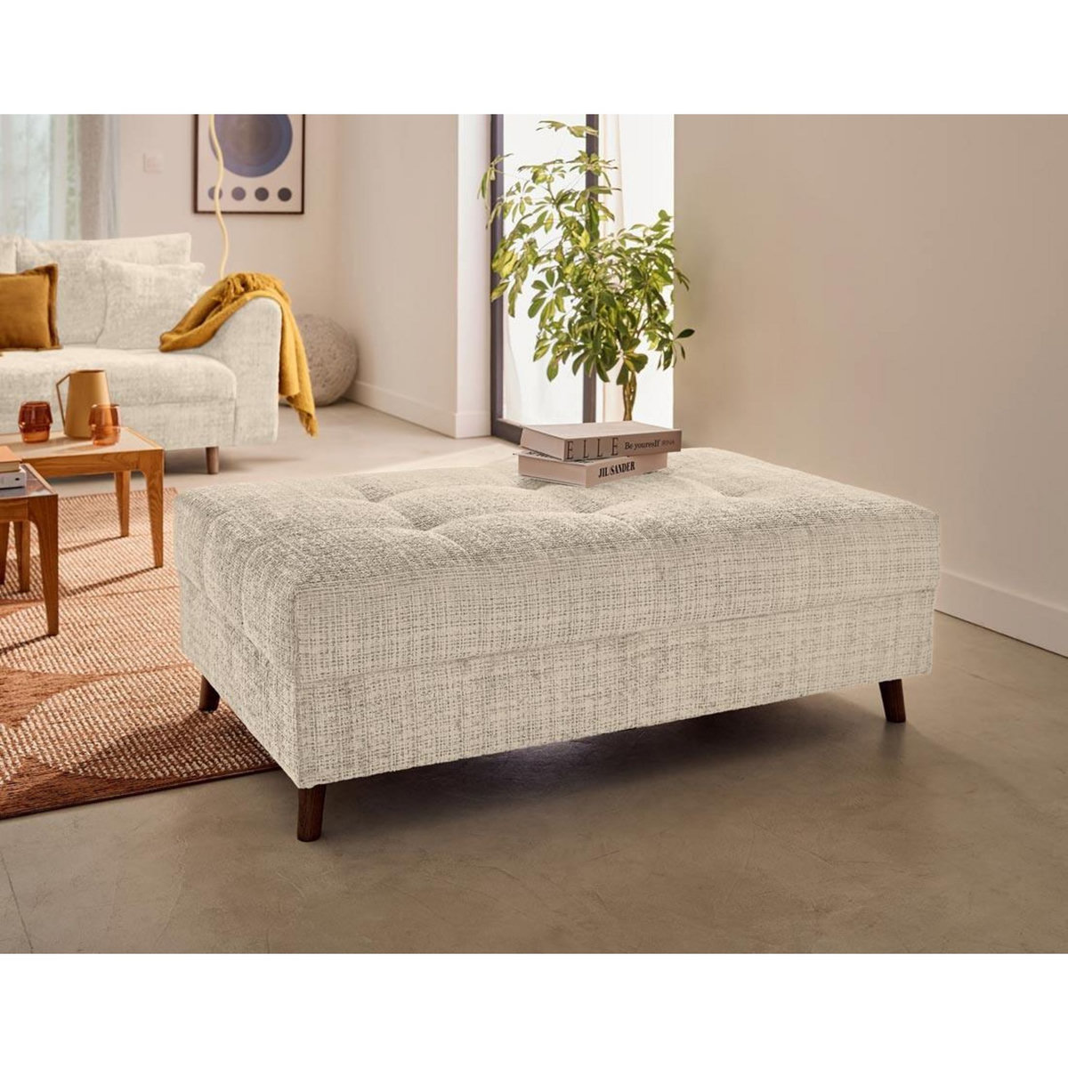 LISA DESIGN Rune - pouf en velours texturé