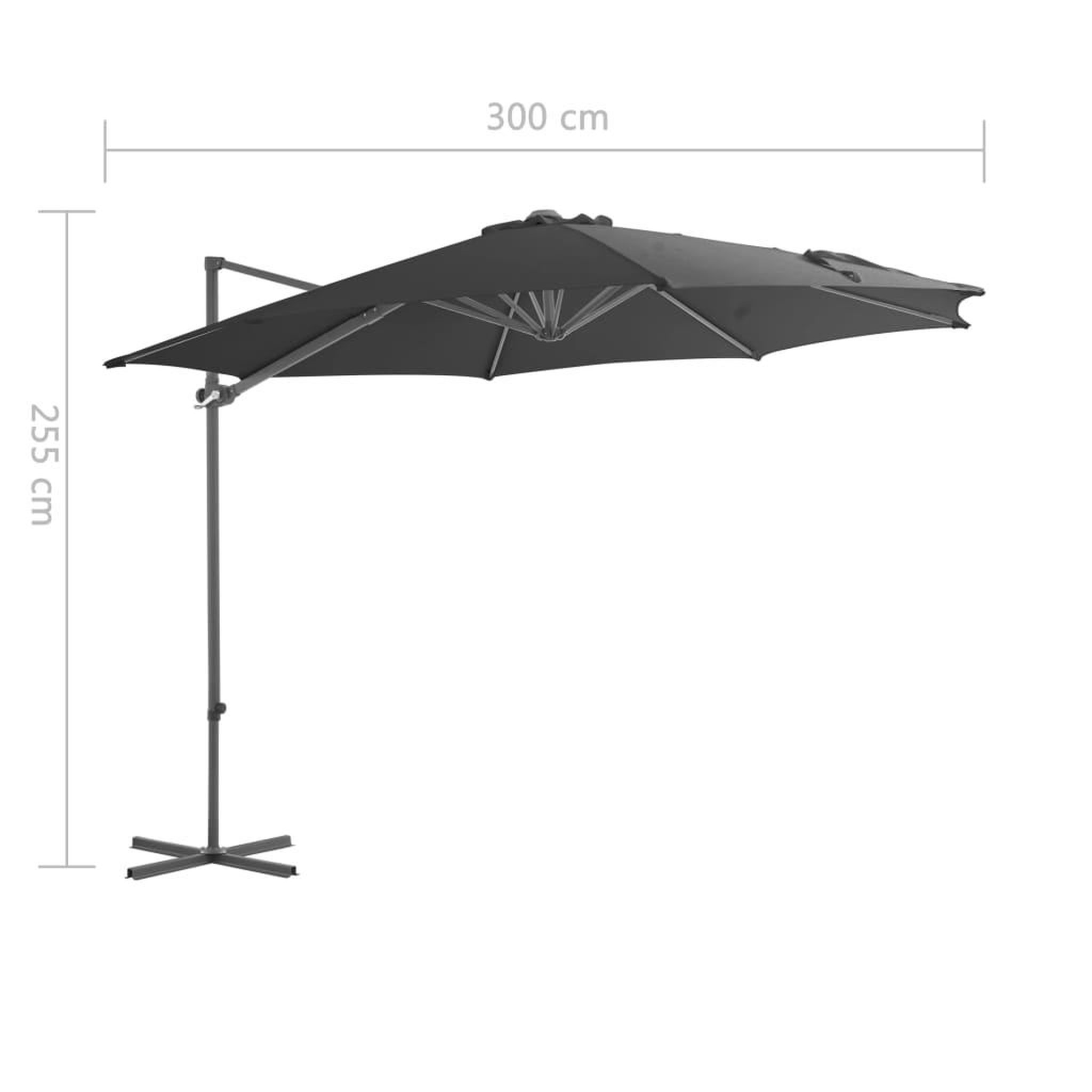 Voir la diapositive 6 : VIDAXL Parasol de jardin avec base portable anthracite