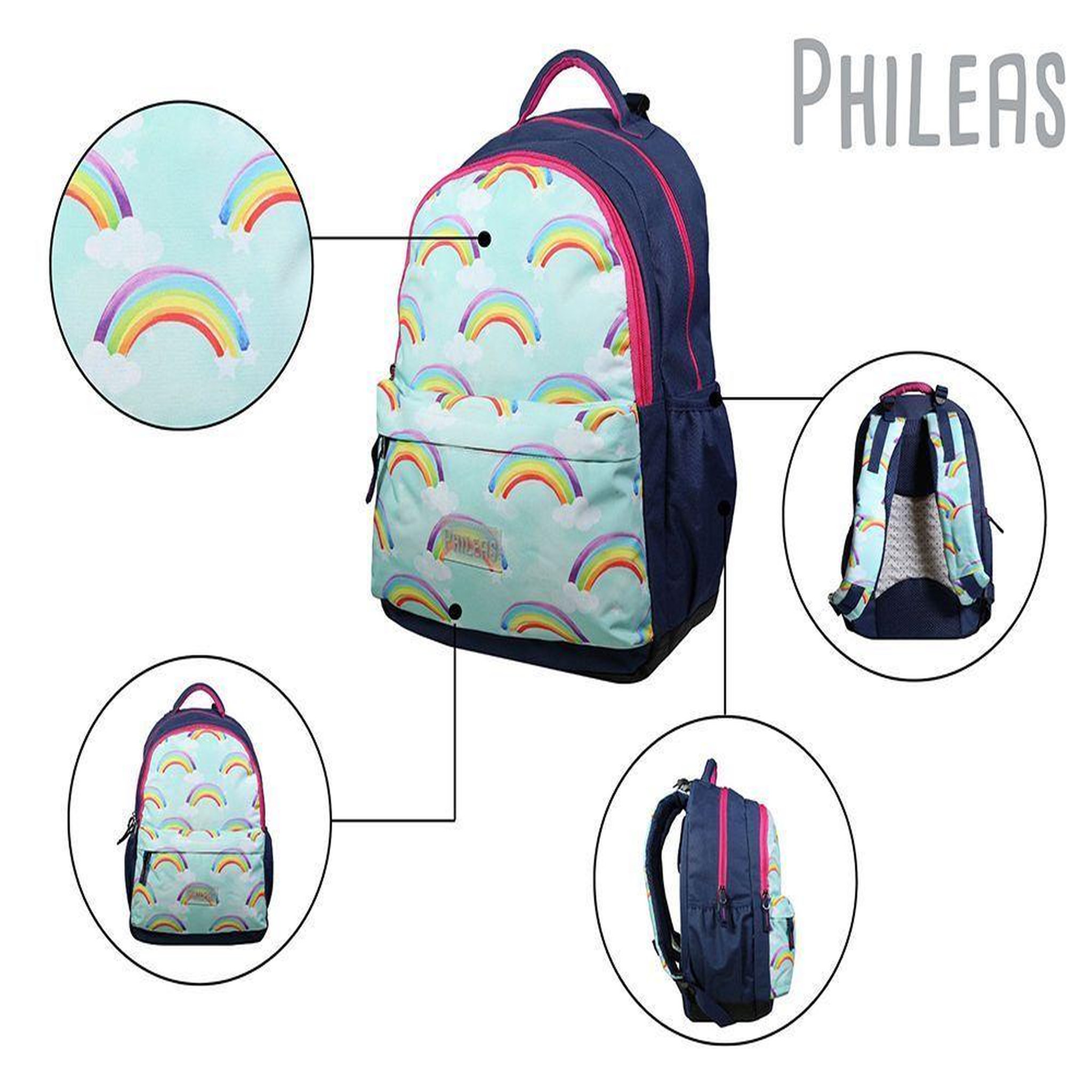 Voir la diapositive 5 : Bagtrotter BAGTROTTER Sac à dos 2 compartiments Phileas Arc En Ciel Bleu - Le Plus Confortable des Sacs A Dos - Ergonomie/Confort/Sécurité - Système Smart Comfort