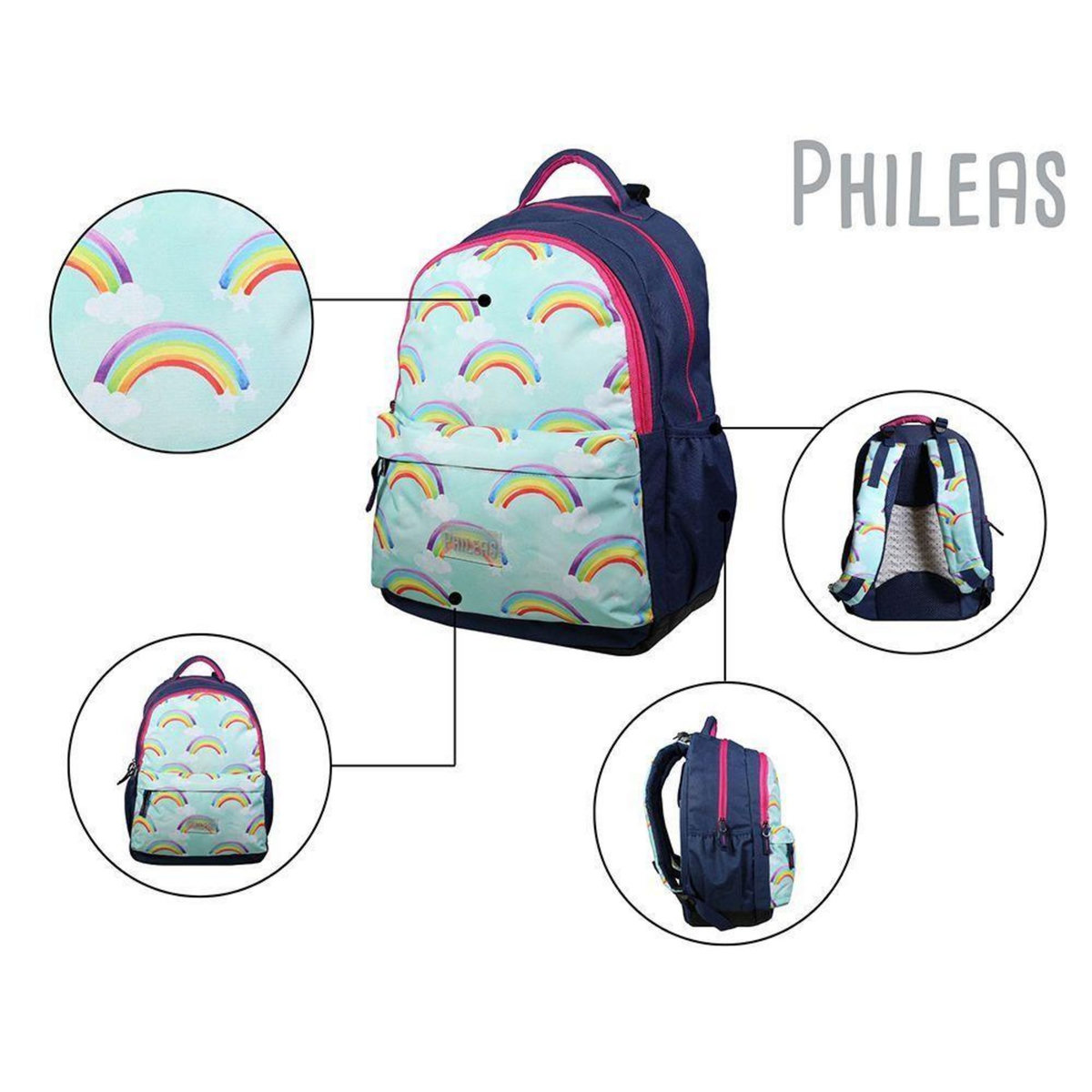 Bagtrotter BAGTROTTER Sac à dos 2 compartiments Phileas Arc En Ciel Bleu - Le Plus Confortable des Sacs A Dos - Ergonomie/Confort/Sécurité - Système Smart Comfort