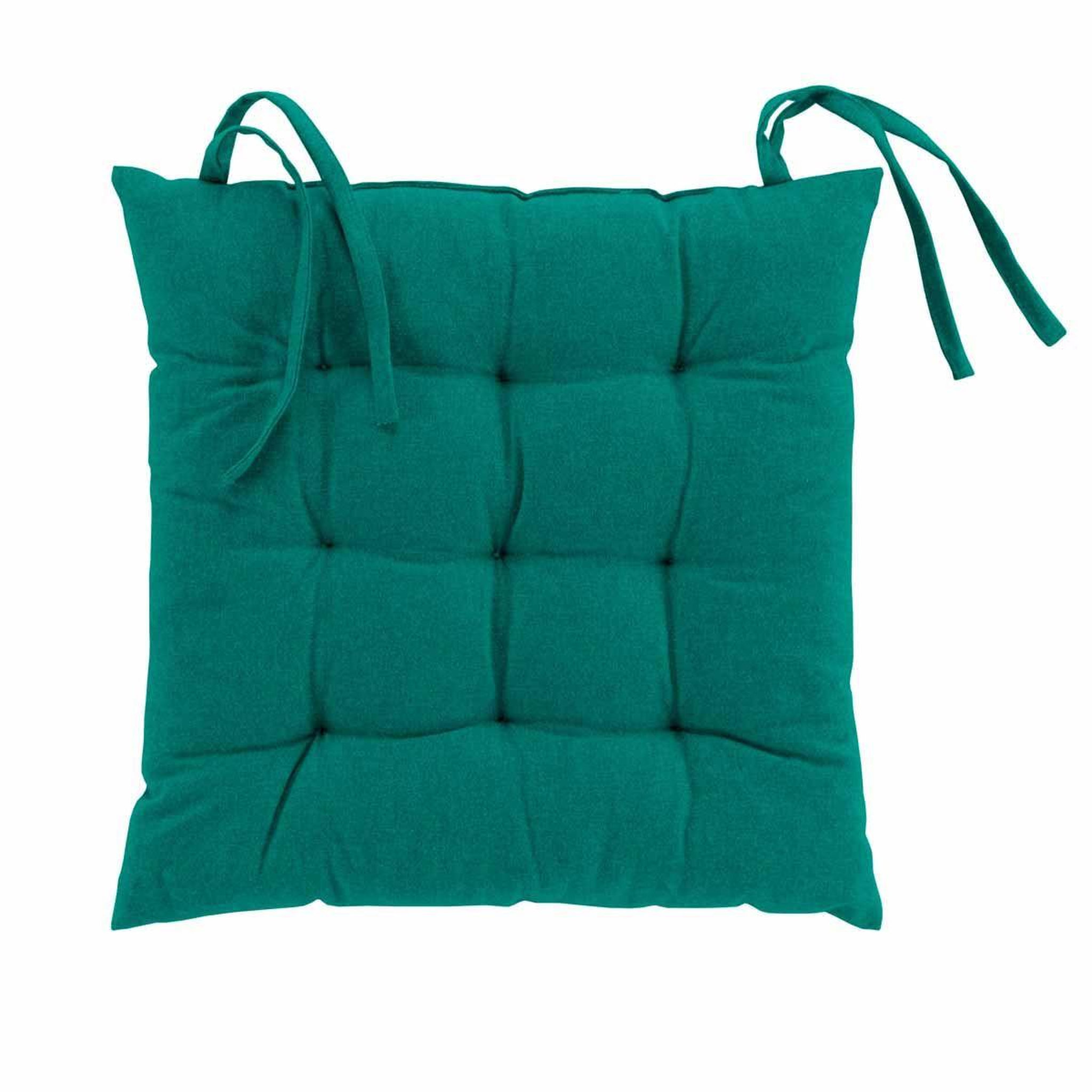 Voir la diapositive 2 : Douceur d'Intérieur Coussin de chaise  mistral  40x40cm émeraude
