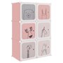 VIDAXL Armoire de rangement pour enfants avec 6 cubes Rose PP