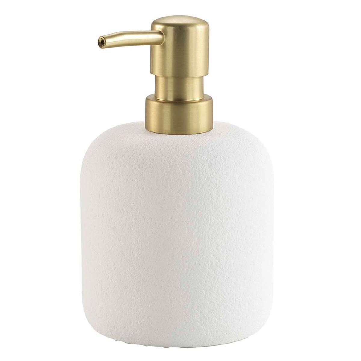 Paris Prix Distributeur de Savon en Résine  Aquamarbre  14cm Blanc