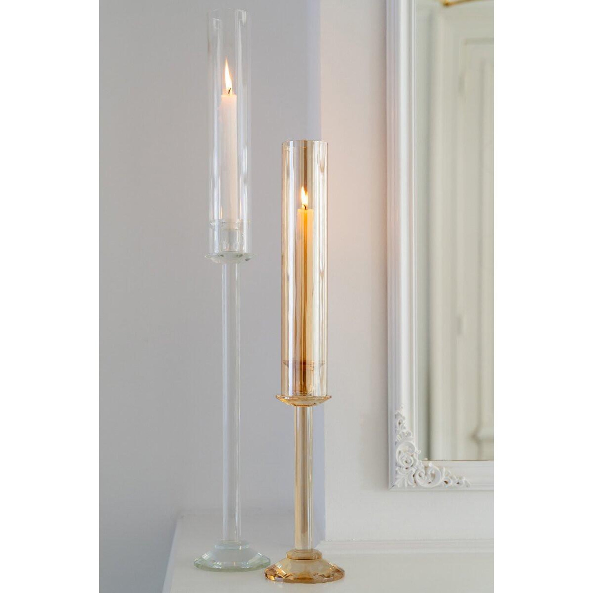 Voir la diapositive 4 : J-LINE Chandelier design en cristal  wendy  80cm transparent