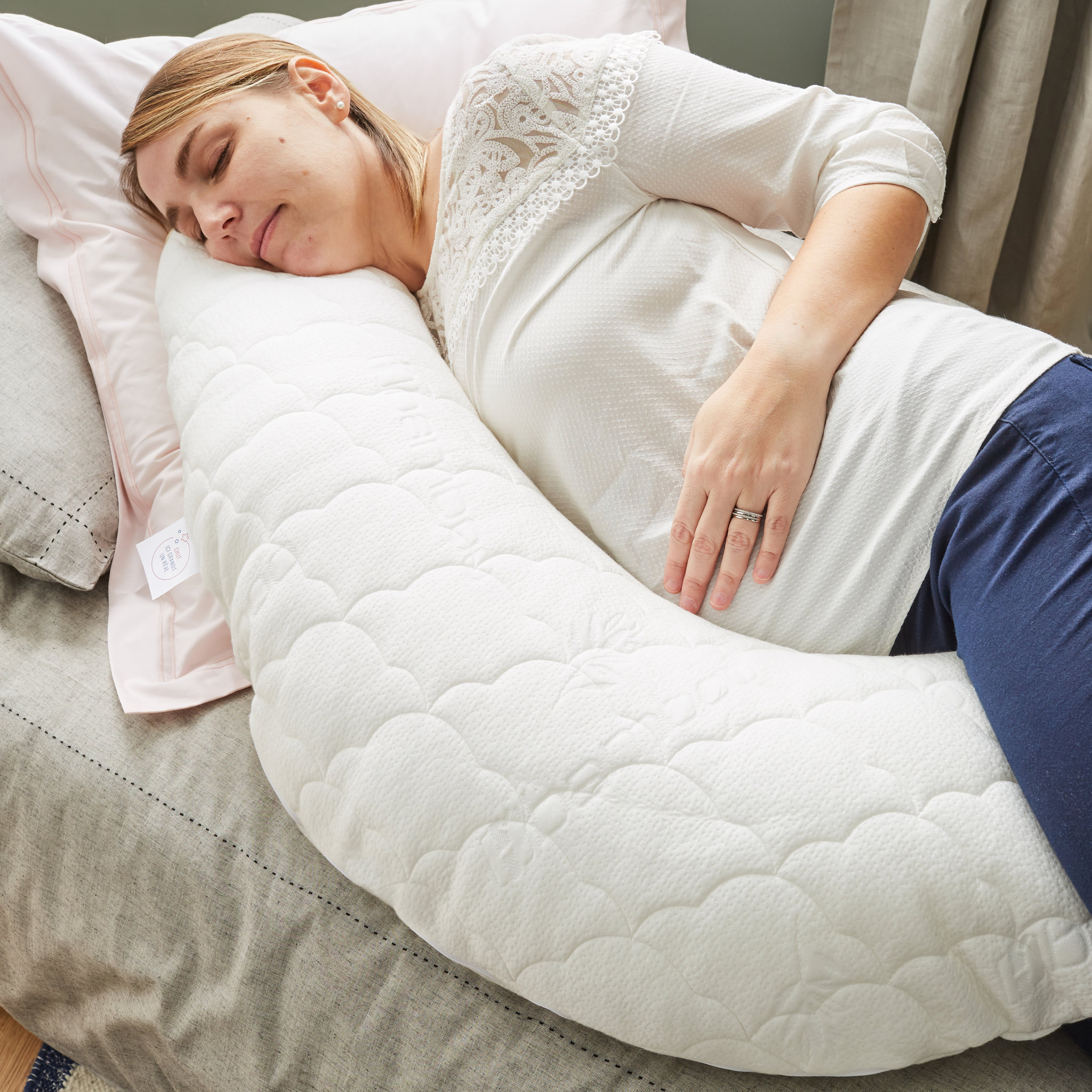 Voir la diapositive 4 : Ptit Albatros P'tit Albatros - Coussin de Maternité  - Housse soyeuse - Garnissage fibres