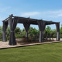 Voir la diapositive 4 : ID MARKET Pergola édition intégrale moustiquaire toit rétractable 3x6 M et 6 rideaux gris