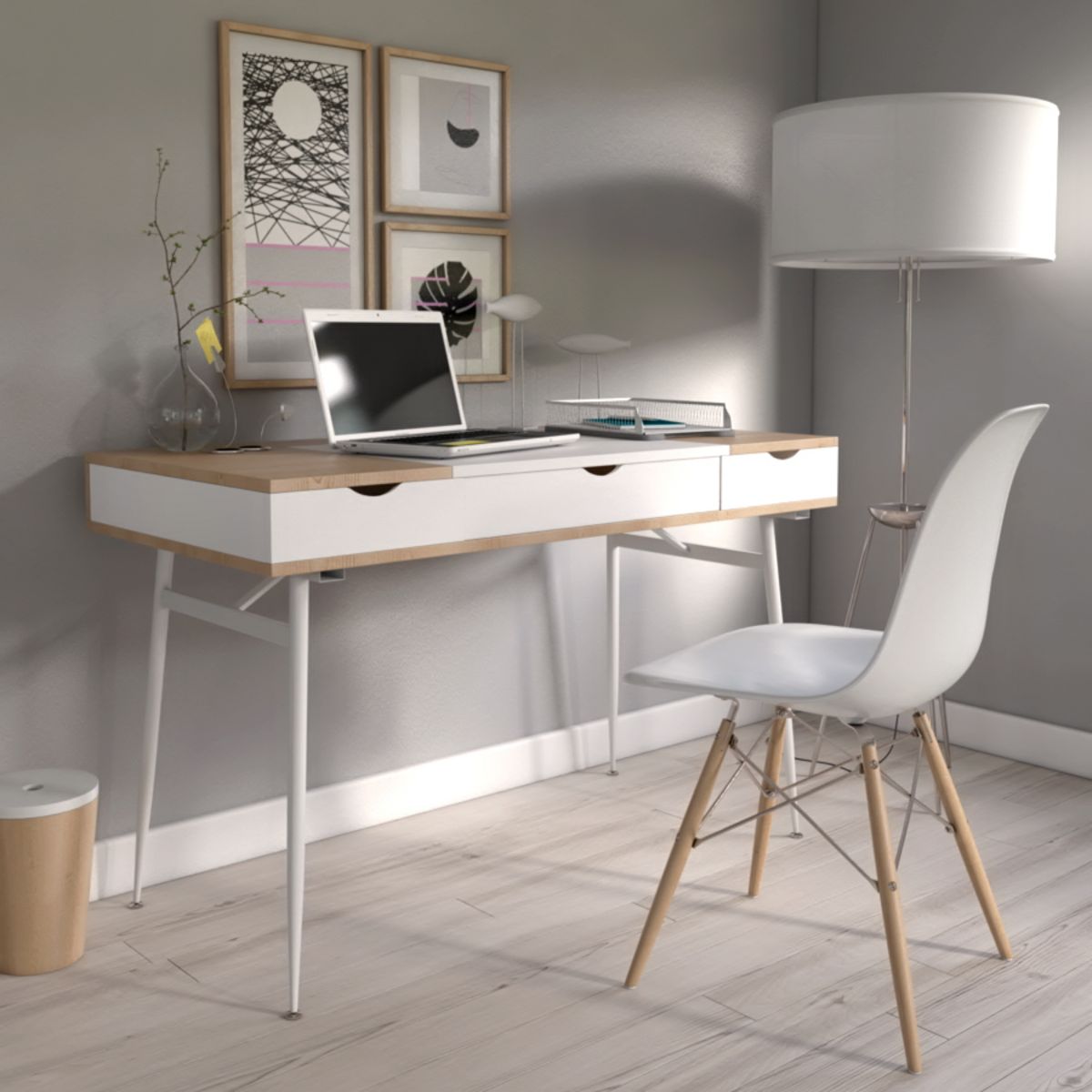 Bureau 1 tiroir + 3 abattants L120 cm OSLO