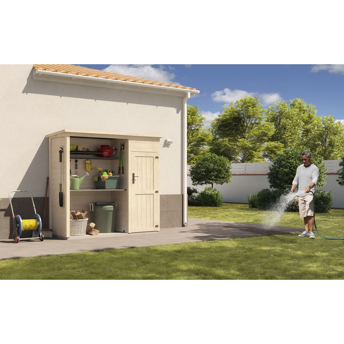 DECOR ET JARDIN Abri du jardinier bois massif BRUNA - 1.1m²