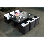 Voir la diapositive 4 : CONCEPT USINE MIAMI - Salon de jardin 6 places noir-blanc + housse de protection MIAMI