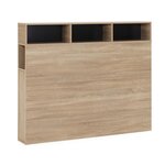 VS VENTA-STOCK Tête de lit Zeus 145 cm avec rangements chêne, 2 portes 9 trous