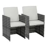 Habitat et Jardin Lot de 2 fauteuils Chicago -  Florida  - Gris