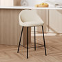 Voir la diapositive 2 : MAISON PAVANE Chaise pour îlot central effet laine bouclette blanche 65 cm-Misty