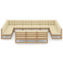 Voir la diapositive 3 : VIDAXL Salon de jardin 13 pcs avec coussins Marron miel Bois de pin