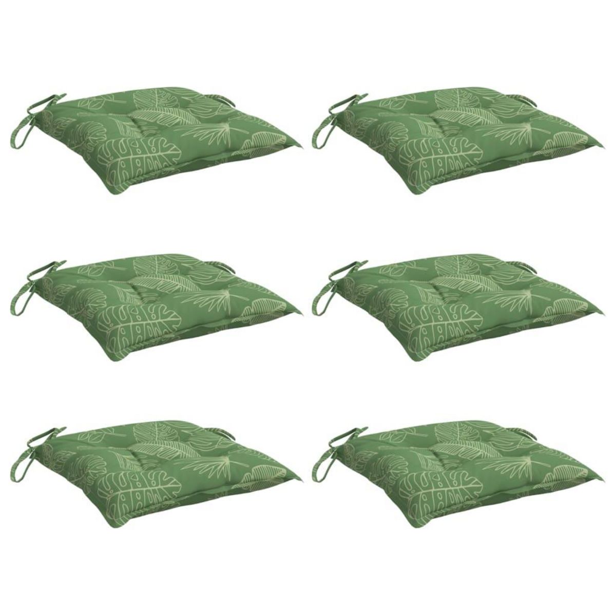 VIDAXL Coussins de chaise lot de 6 a motif de feuilles 50x50x7 cm