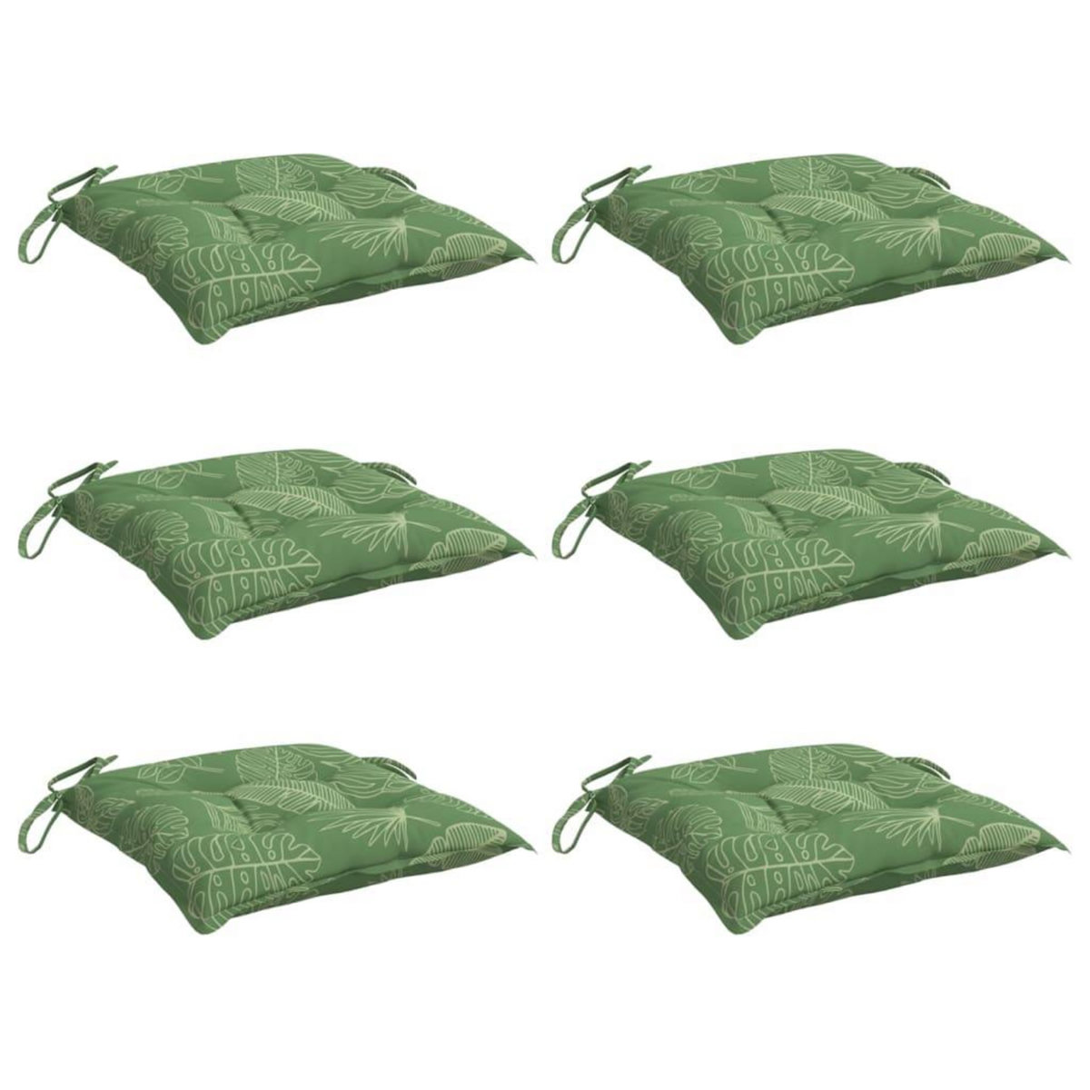 VIDAXL Coussins de chaise lot de 6 a motif de feuilles 50x50x7 cm