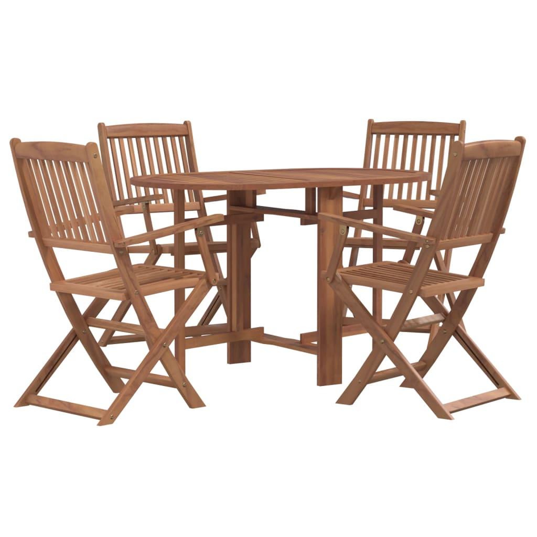 VIDAXL Ensemble a manger d'exterieur pliable 5pcs bois d'acacia solide