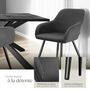 Voir la diapositive 4 : tectake Chaise de salle à manger rembourrée en velours côtelé anthracite-noir