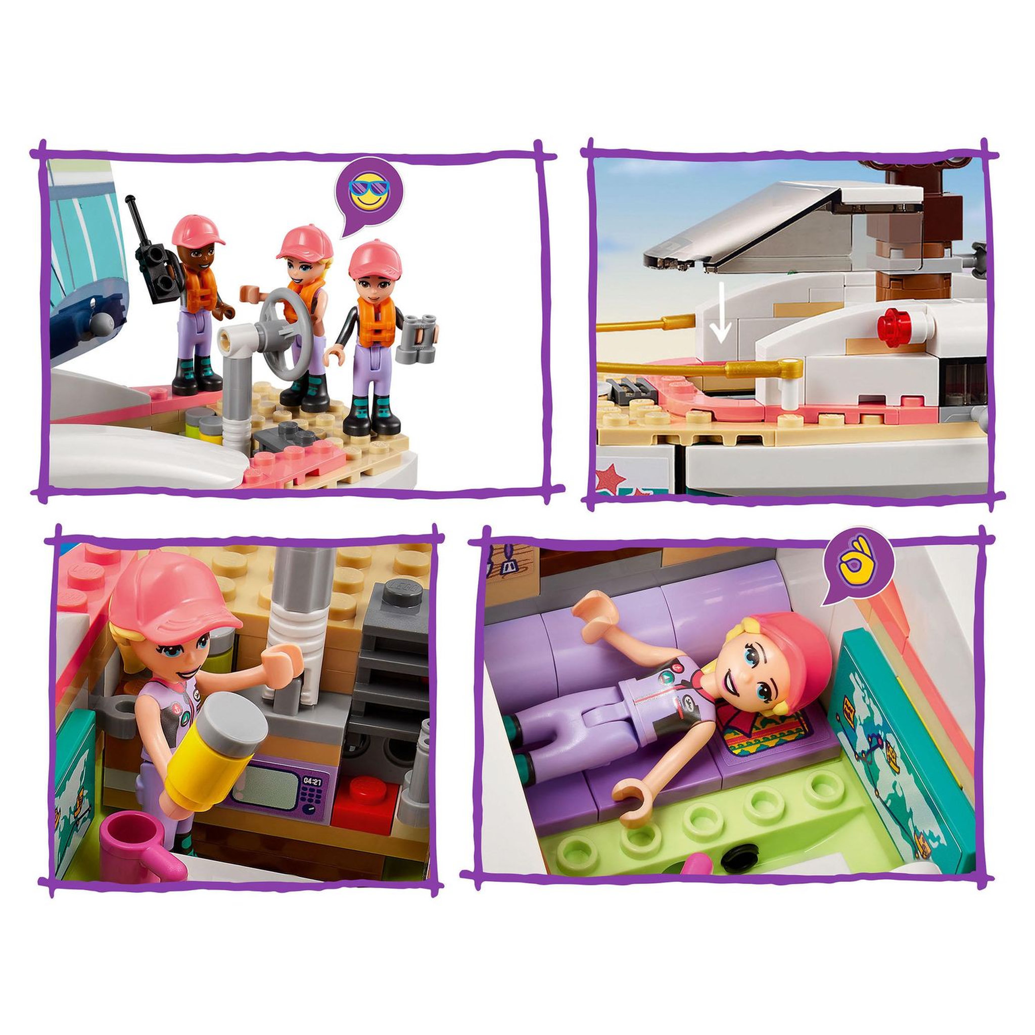 Voir la diapositive 5 : LEGO Friends 41716 L&rsquo;Aventure en Mer de Stéphanie, Jouet de Bateau avec Mini-Poupées