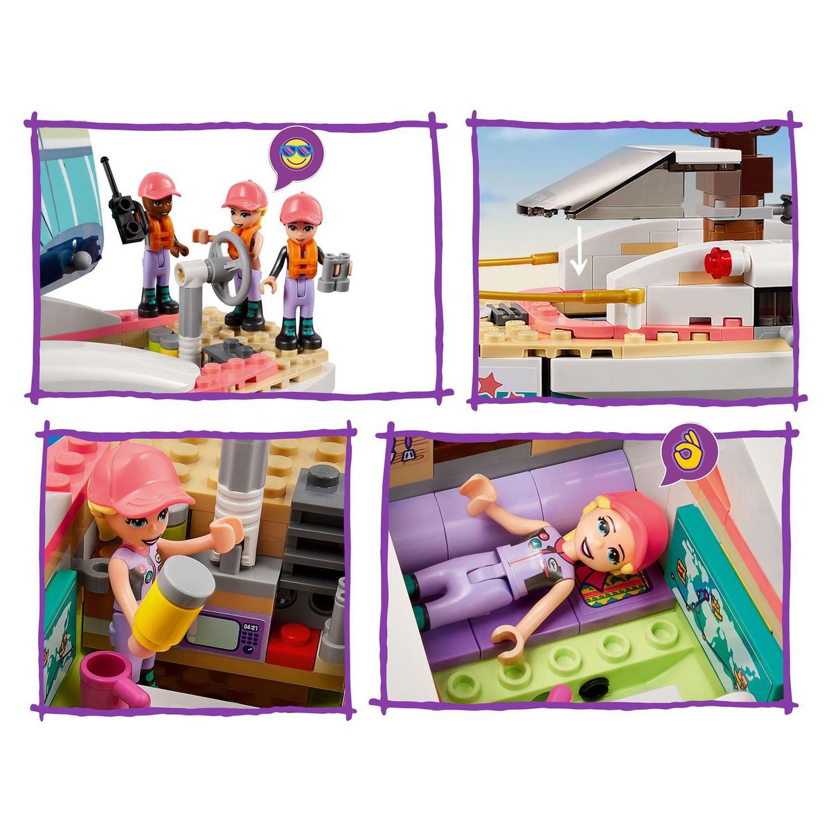 LEGO Friends 41716 L&rsquo;Aventure en Mer de Stéphanie, Jouet de Bateau avec Mini-Poupées