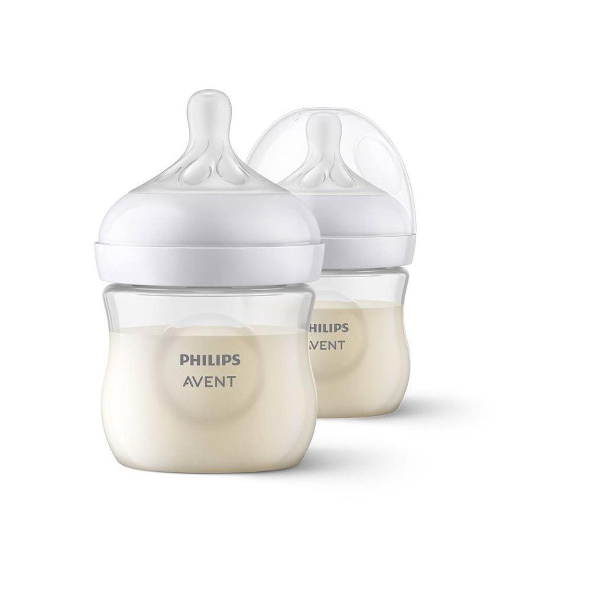 Philips Avent Biberons natural response 3.0 125 ml, débit lent, valve anti-coliques, lot de 2, tétines silicone (0 mois)
