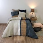 ATELIER DU COTON Parure housse de couette 100%coton 57fils romane. Coloris disponibles : Beige