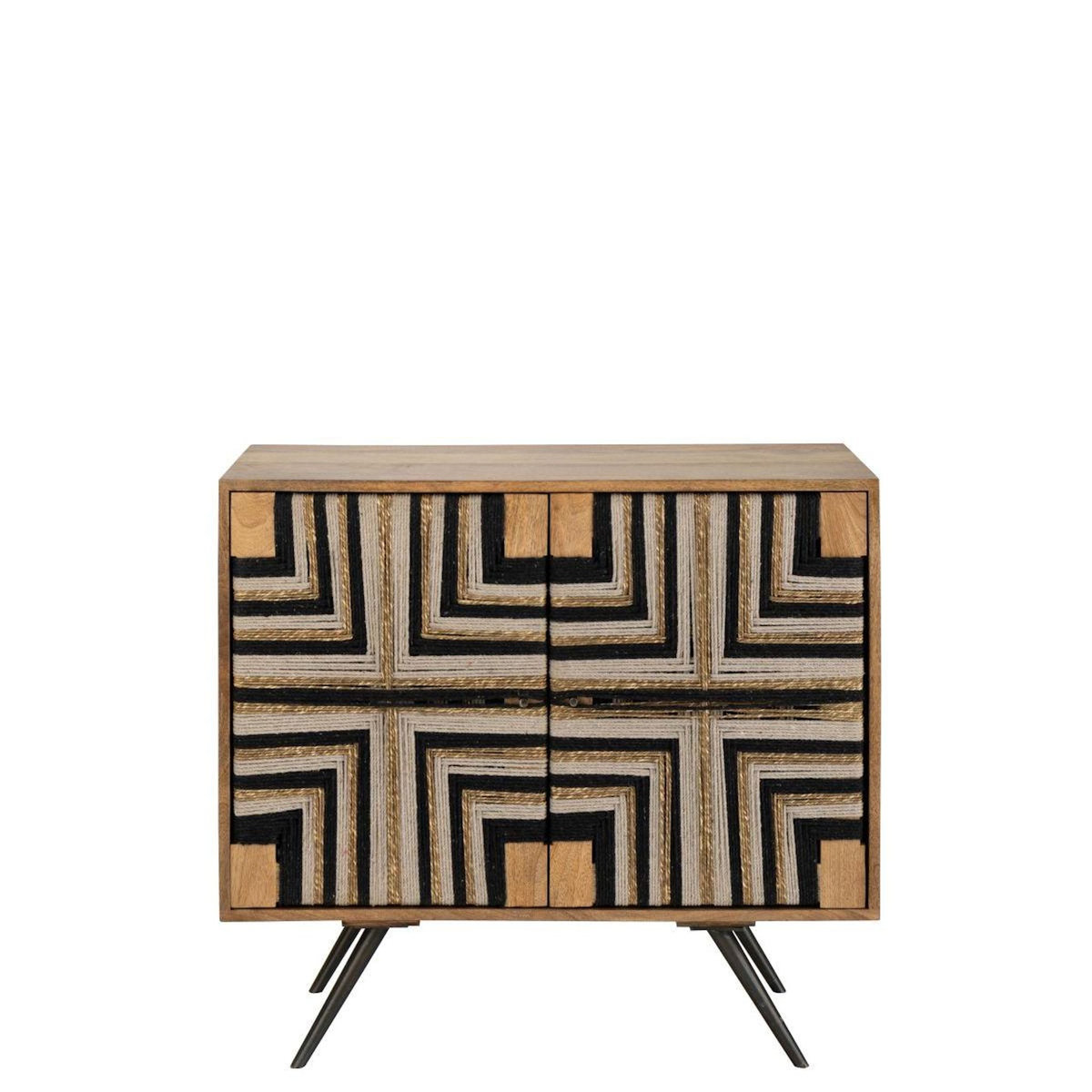Paris Prix Buffet 2 Portes en Bois  Fils Tissés  92cm Multicolore