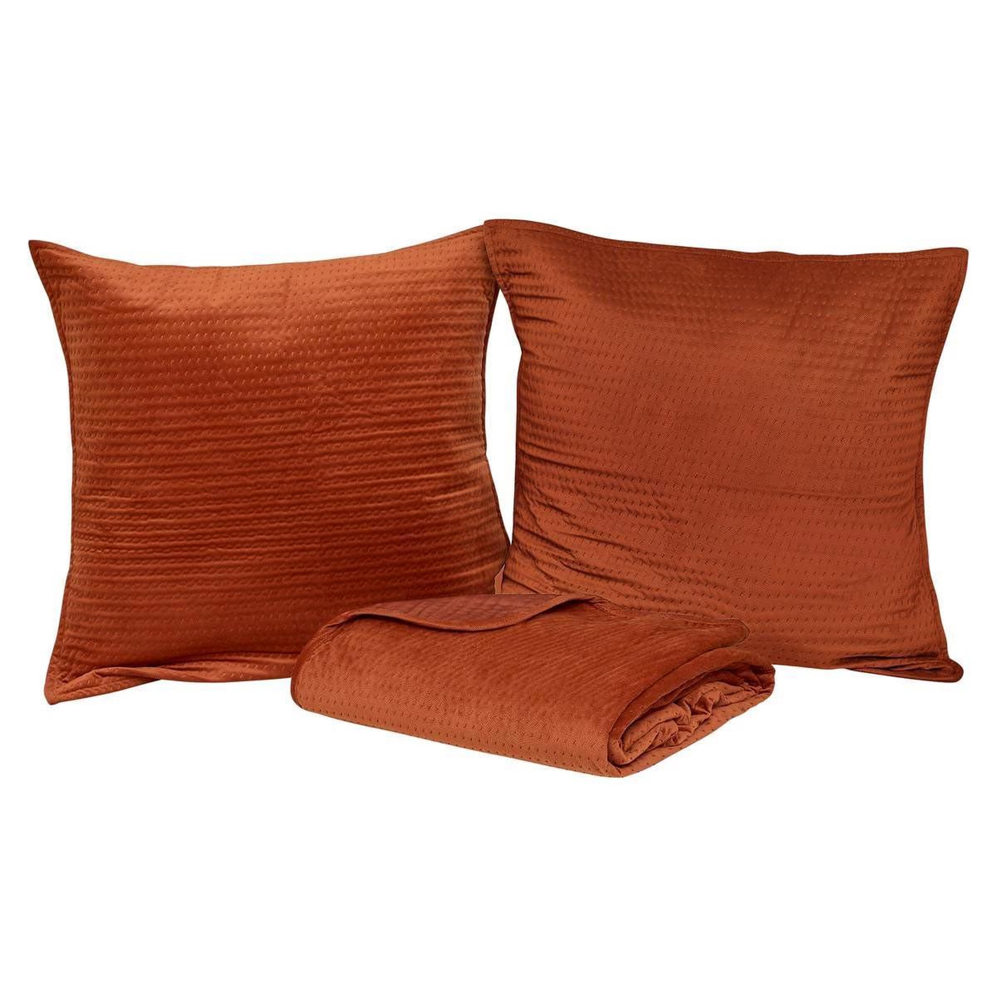 Voir la diapositive 1 : ATMOSPHERA Dessus de Lit & 2 Taies  Lilou  240x260cm Terracotta