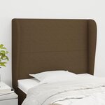 VIDAXL Tete de lit avec oreilles Marron fonce 83x23x118/128 cm Tissu