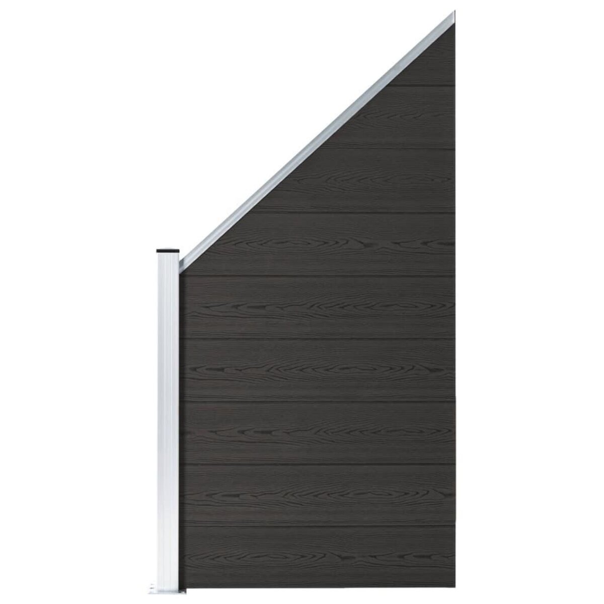 VIDAXL Panneau de cloture WPC 95x(105-180) cm Noir pas cher 