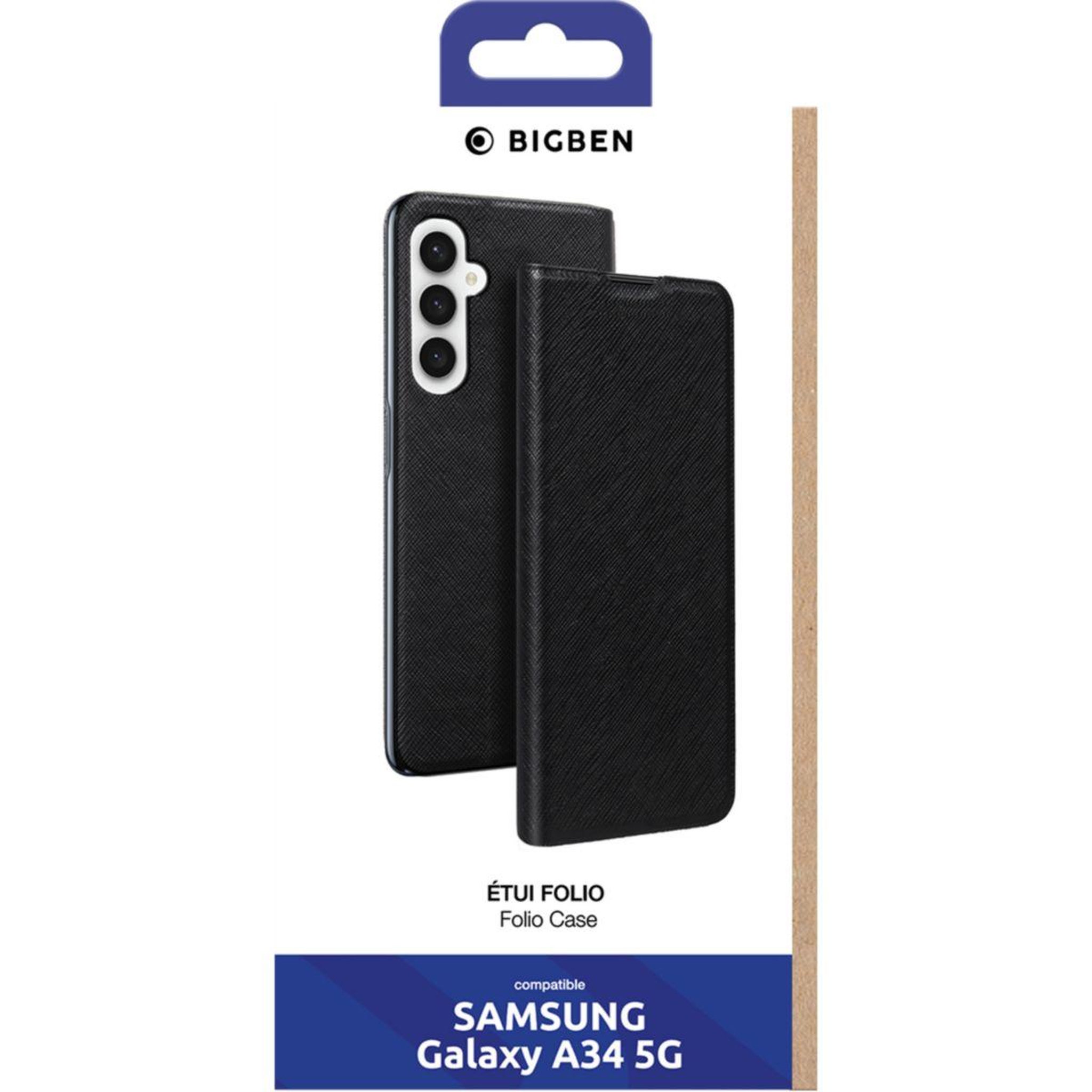 Voir la diapositive 2 : Bigben Connected Etui Samsung A34 5G stand Noir
