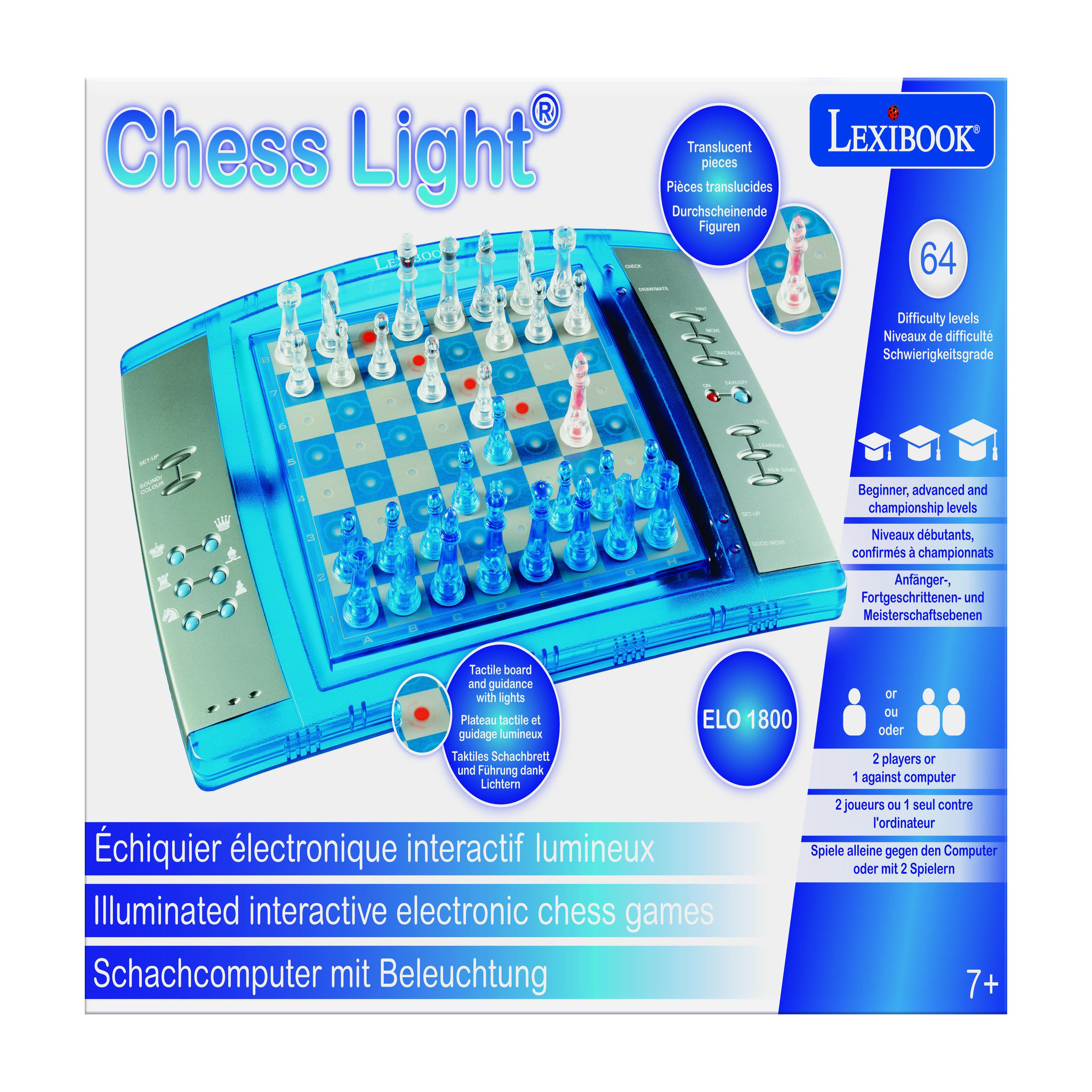 Voir la diapositive 4 : Lexibook ChessLight Jeu d'échecs électronique lumineux