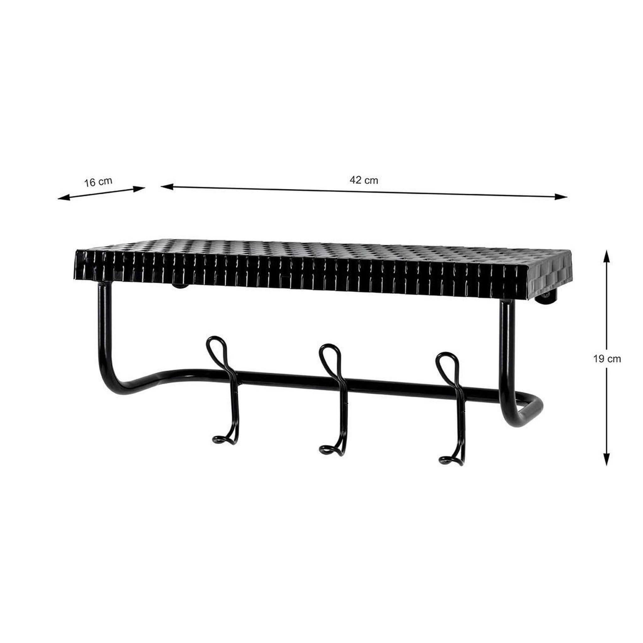 Voir la diapositive 2 : Paris Prix Patère murale étagère  lilian  42cm noir