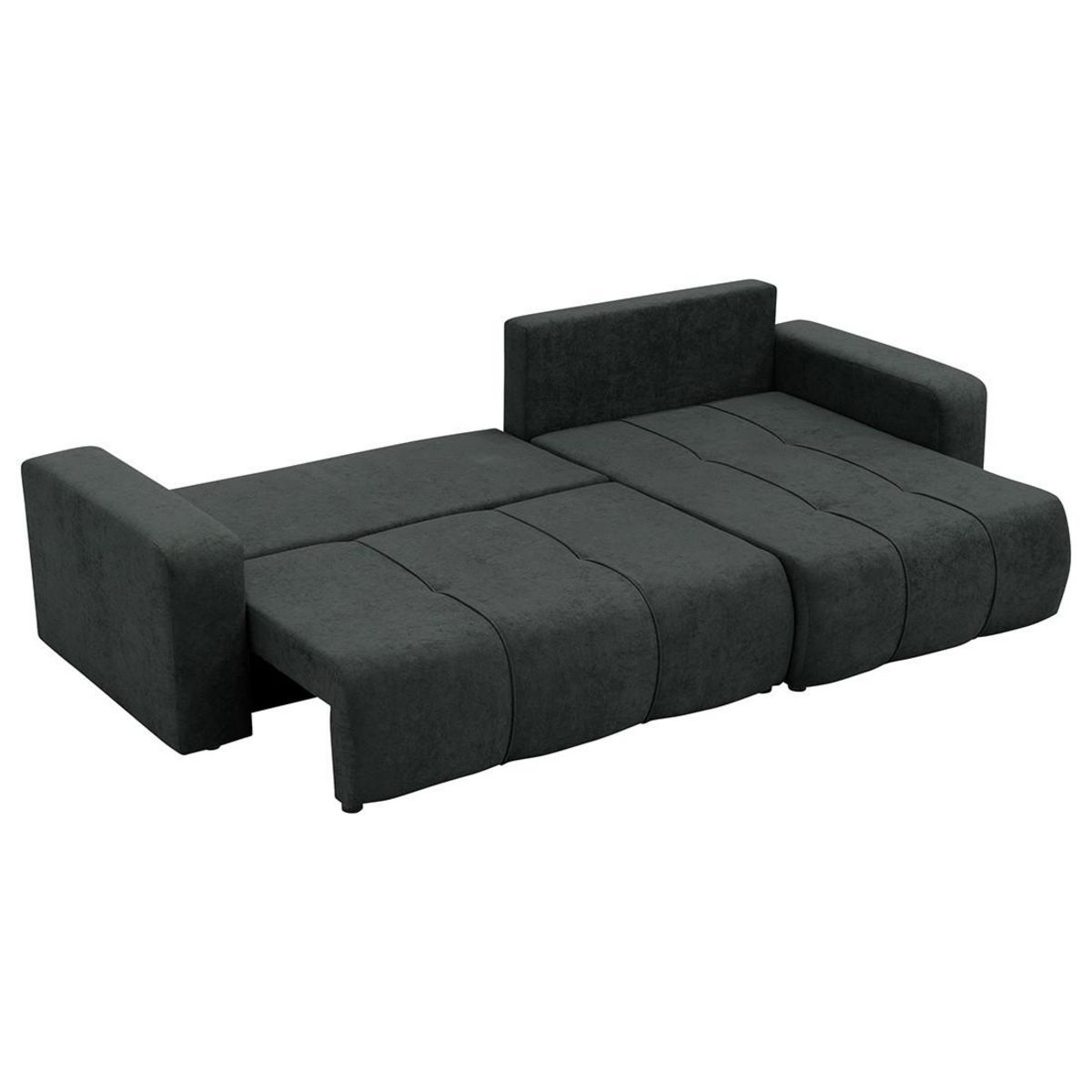 BEST MOBILIER Nicole - canapé d'angle réversible 5 places convertible avec coffre en tissu