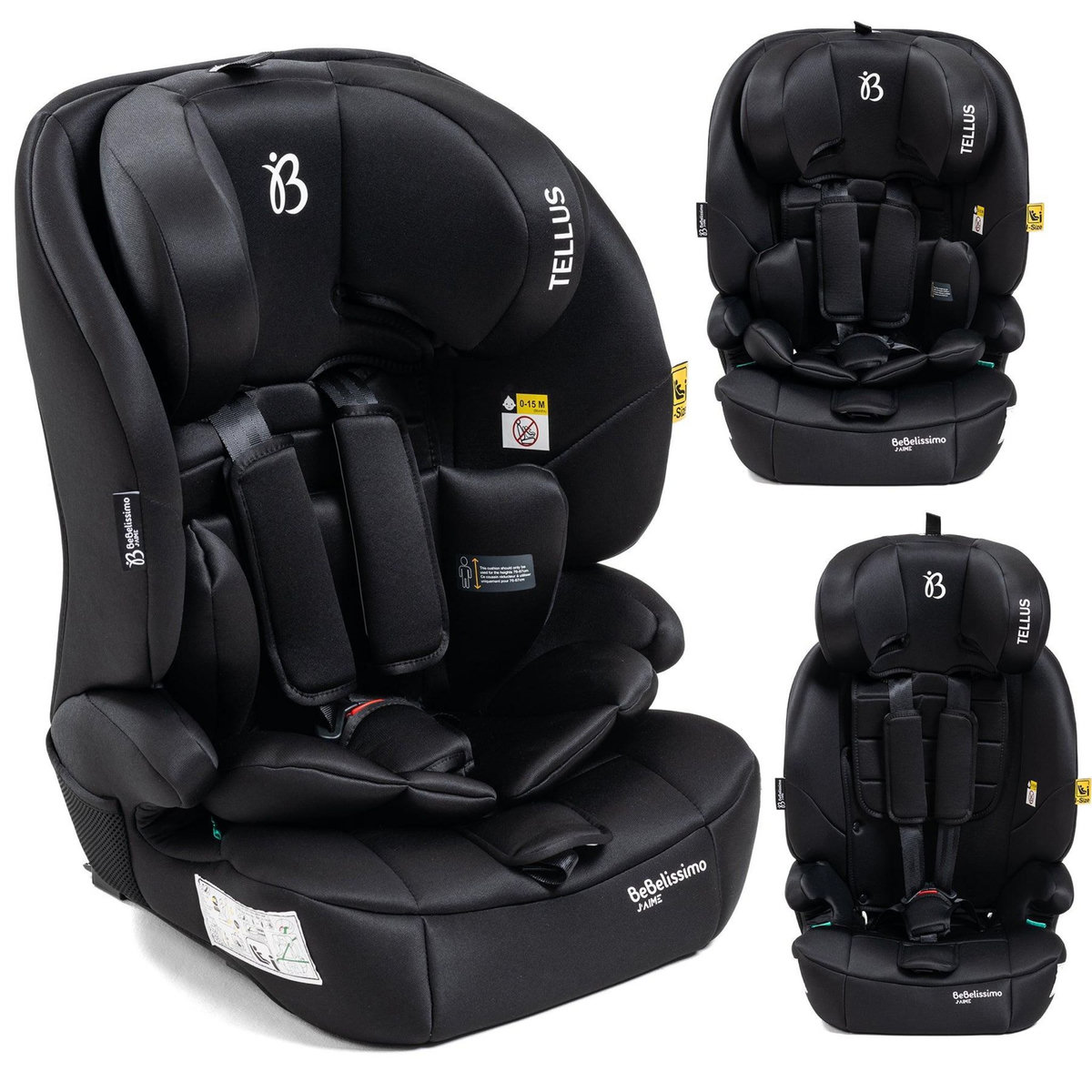 BEBELISSIMO BEBELISSIMO  - Siège auto bébé I-size  - 76 -150cm - Tellus - de 9 à 36 kg, 15 mois à 12 ans -noir