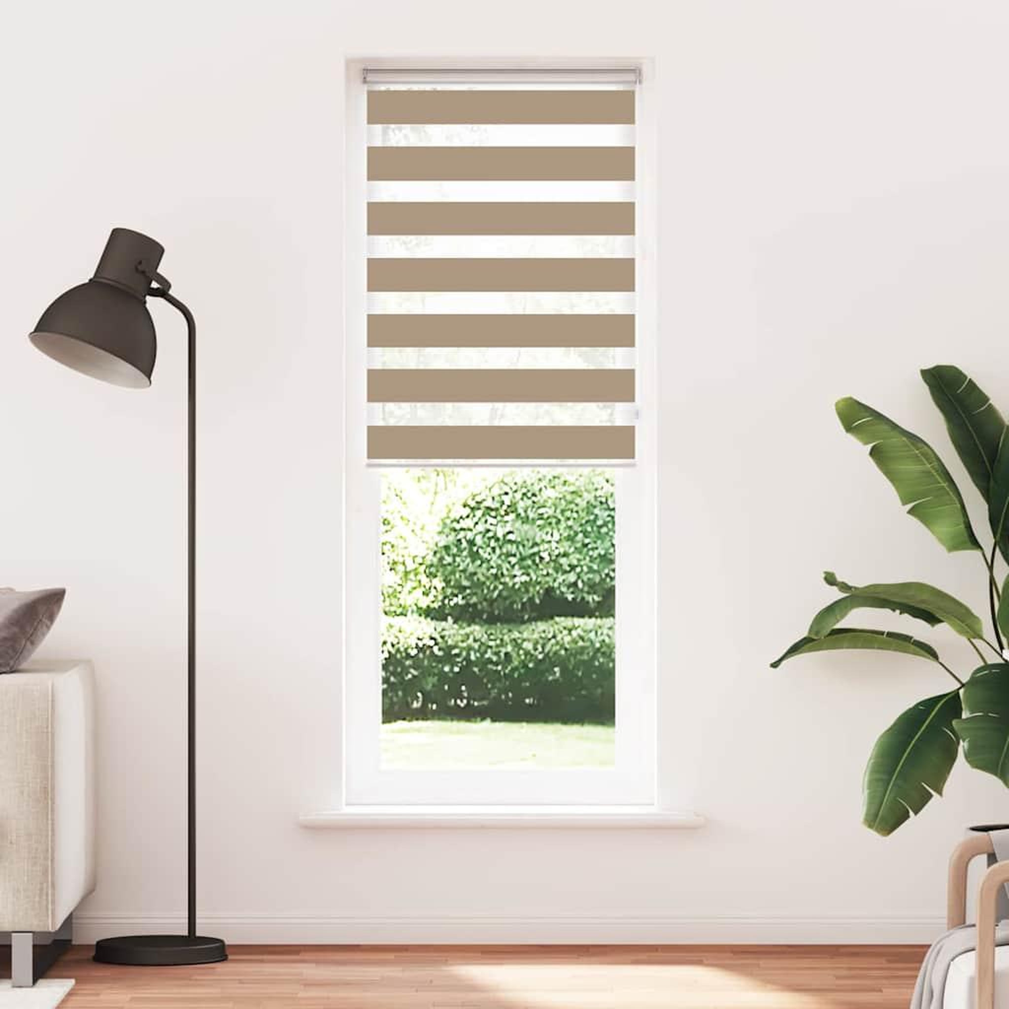 Voir la diapositive 2 : VIDAXL Store zebre marron sable largeur du tissu 65,9 cm polyester