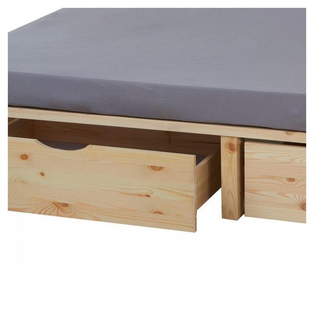 HomeStyle4U Lit en palette moderne 90x200 cm avec 2 tiroirs et sommier à lattes