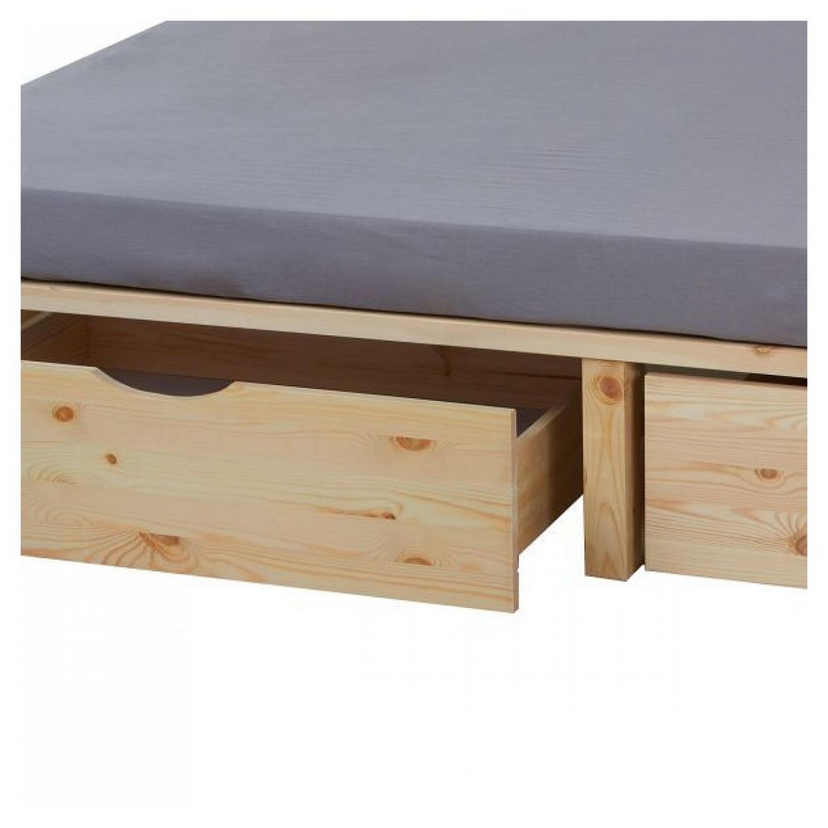 HomeStyle4U Lit en palette moderne 90x200 cm avec 2 tiroirs et sommier à lattes