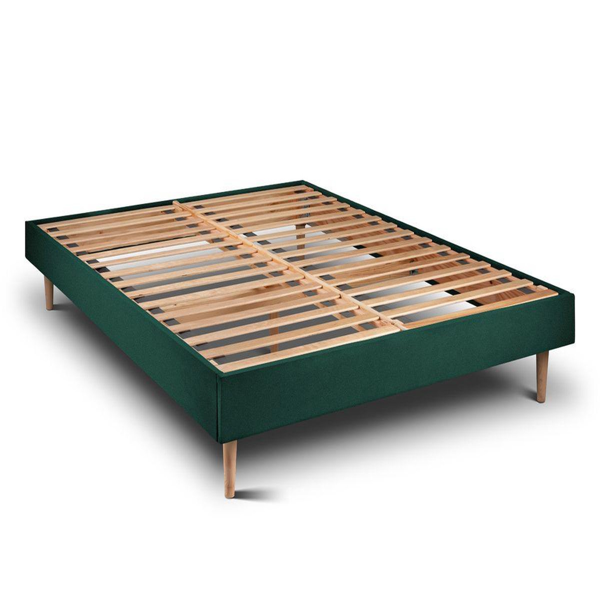 Voir la diapositive 4 : Sommeil de Plomb Lit avec tête de lit tapissier velours et sommier kit - Hauteur totale : 29cm