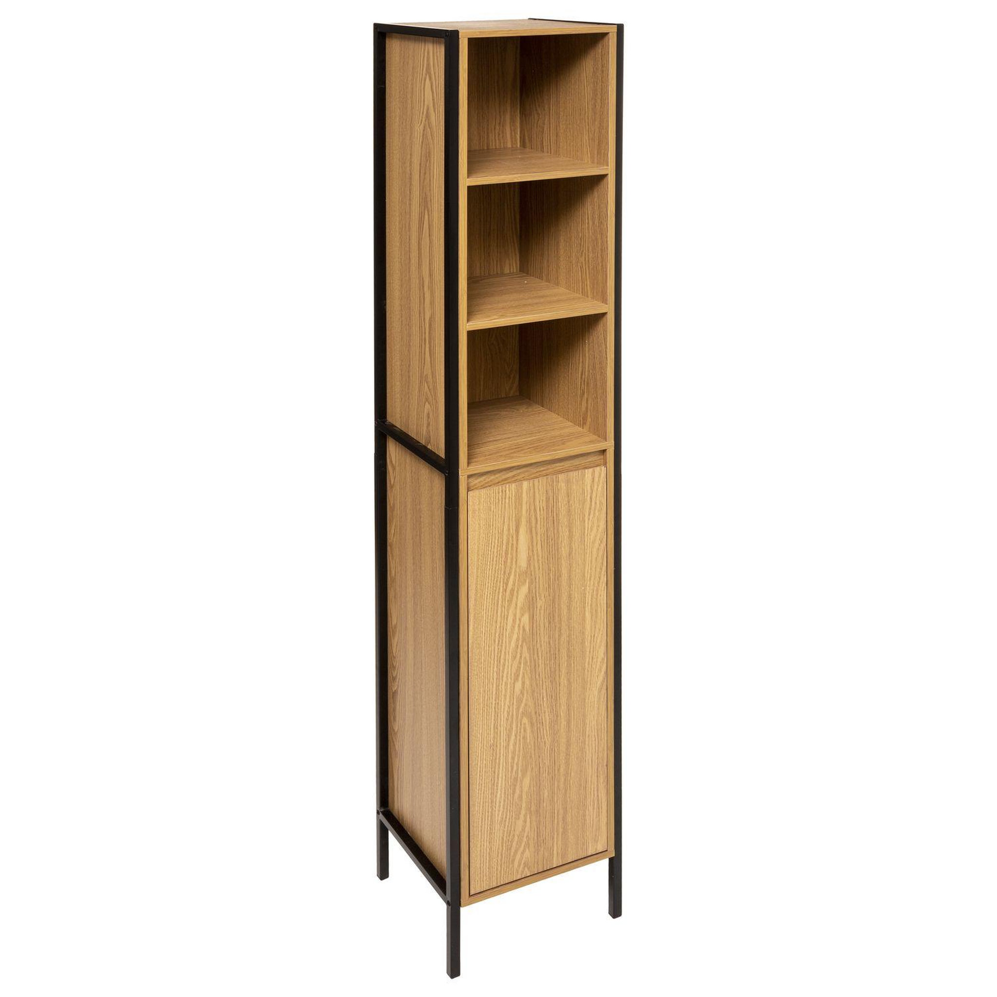 FIVE Colonne de rangement tribecart en mdf - hauteur 168,50 cm - marron et noir
