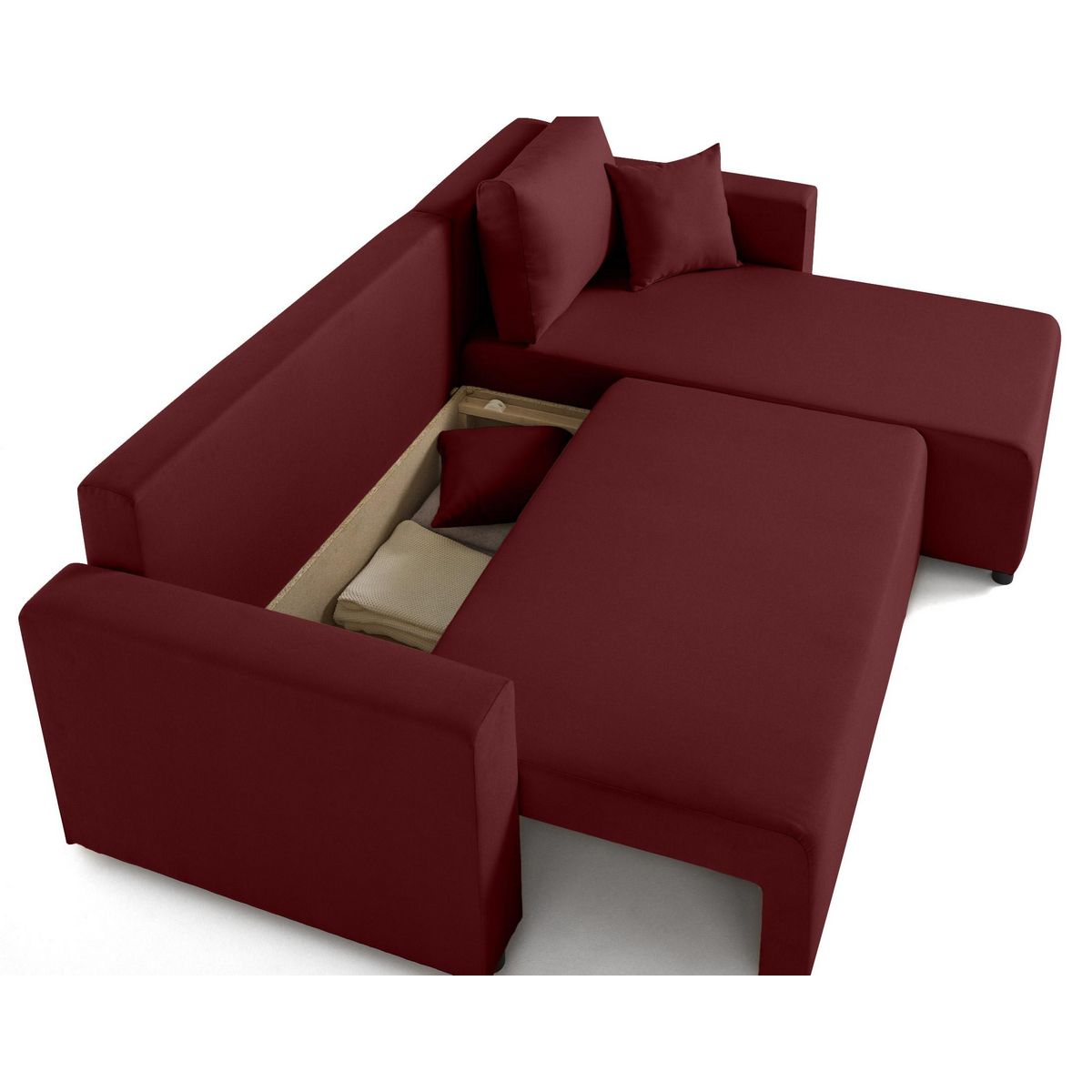 BEST MOBILIER Regala - canapé d'angle réversible - 4 places - convertible avec coffre - en tissu