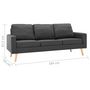 Voir la diapositive 6 : VIDAXL Ensemble de canapes 3 pcs Tissu Gris fonce
