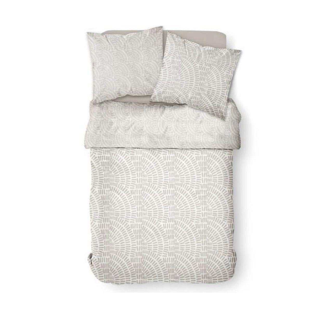 Today Parure de lit Mawira - 2 personnes - 260 x 240 cm - 100% coton - Beige Motif Ethnique - TODAY