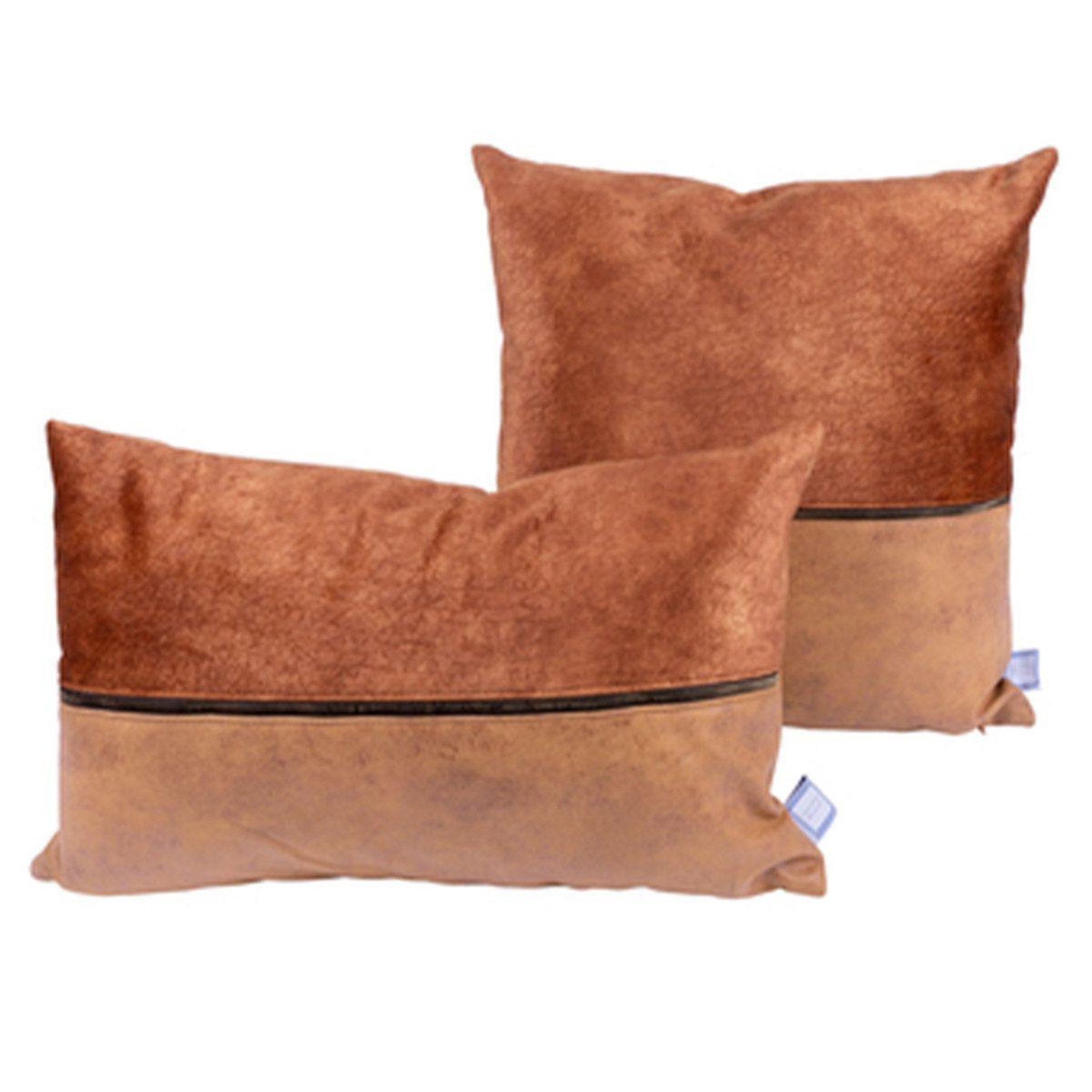 Voir la diapositive 1 : Paris Prix Lot de 2 coussins déco  picco  30x50cm marron