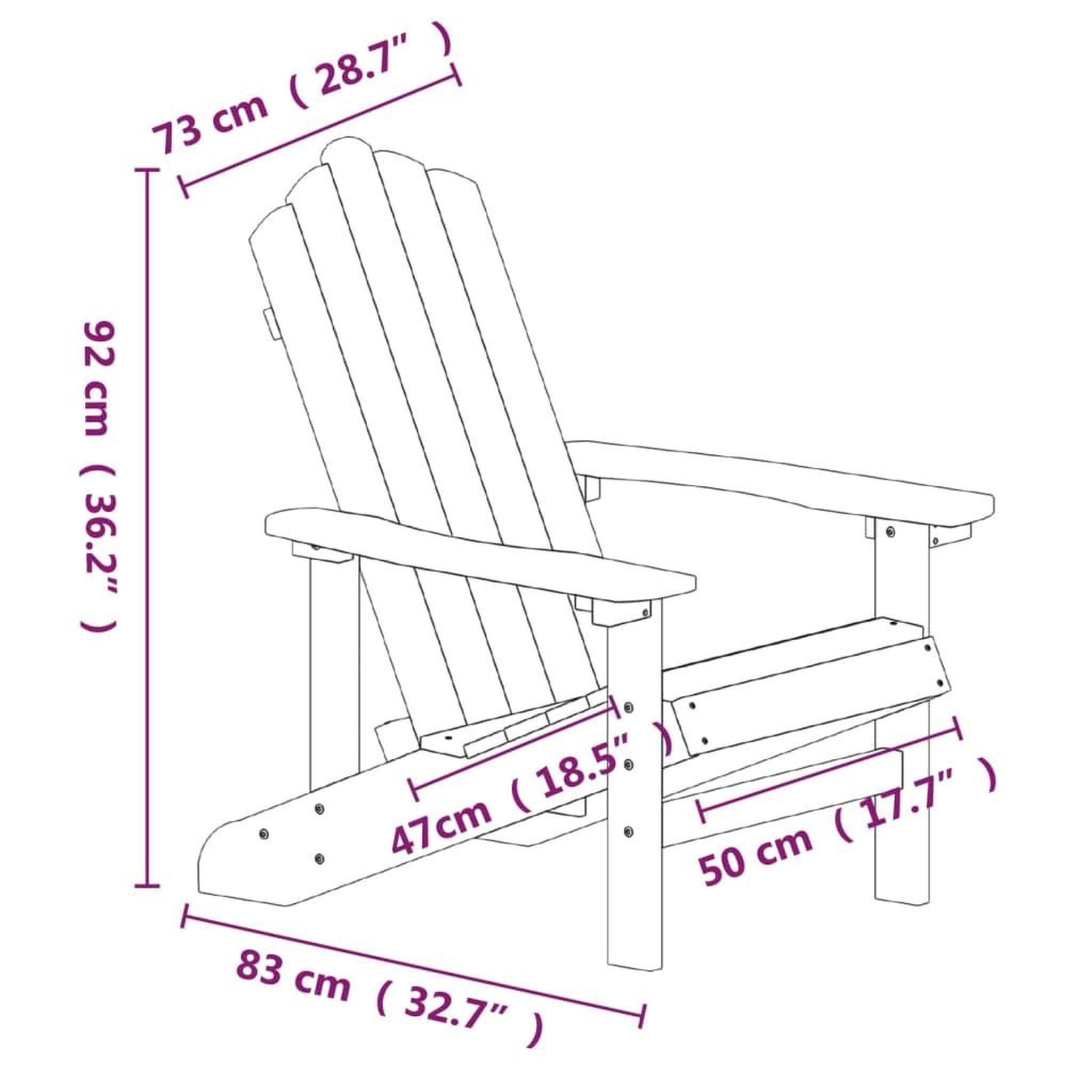 Voir la diapositive 6 : VIDAXL Chaise Adirondack de jardin PEHD marron